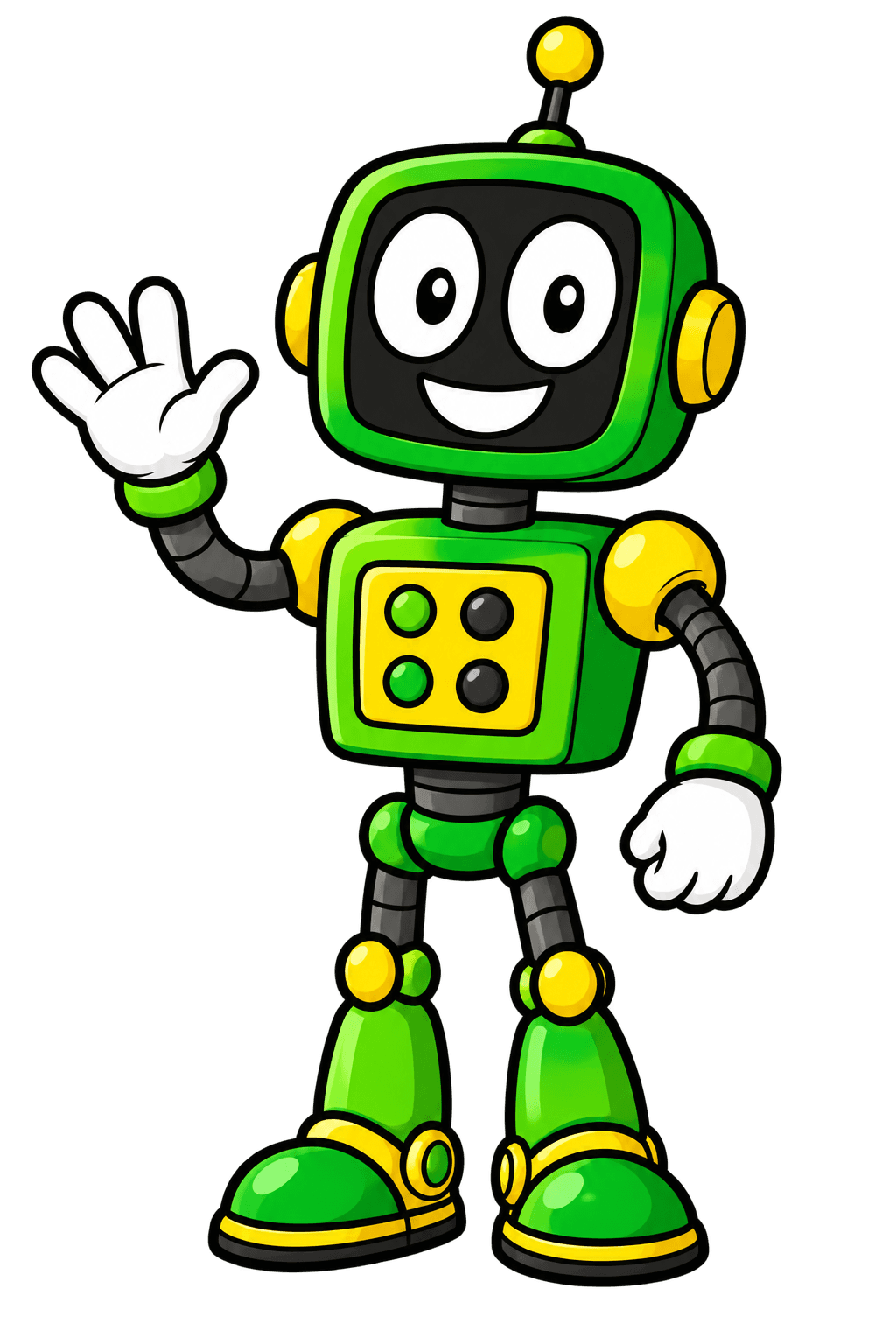 Kreskówkowy robot Green Pencil